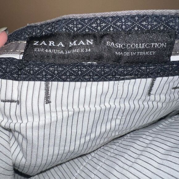 Zara Man Sport Wear Size 34 Basic Collection Gray Chino Pants - Picture 7 of 8